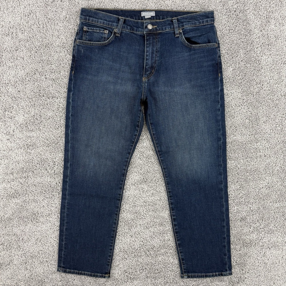 Ash & Erie Jeans Men's 34x26 Dark Wash Cotton Stretch Tapered